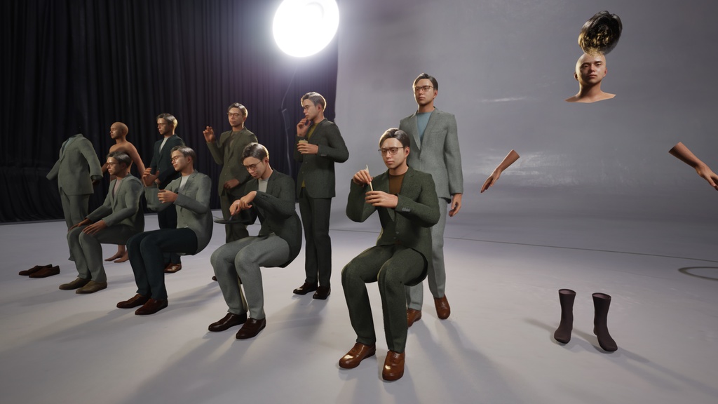 スマートカジュアル男性3Dモデルver.2 S-ME2【UE5 / Blender / Cinema4D】モジュラーキャラクターシリーズ