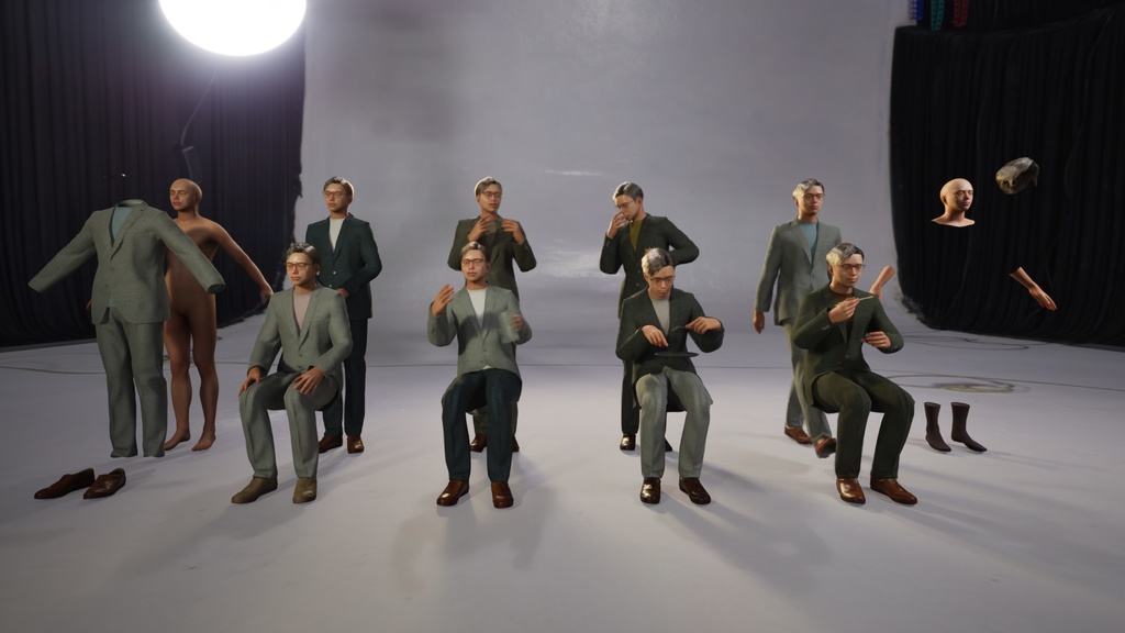 スマートカジュアル男性3Dモデルver.2 S-ME2【UE5 / Blender / Cinema4D】モジュラーキャラクターシリーズ