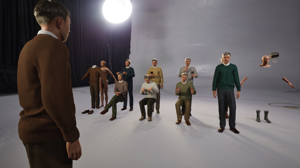 スマートカジュアル男性3Dモデルver.2 S-MG2【UE5 / Blender / Cinema4D】モジュラーキャラクターシリーズ