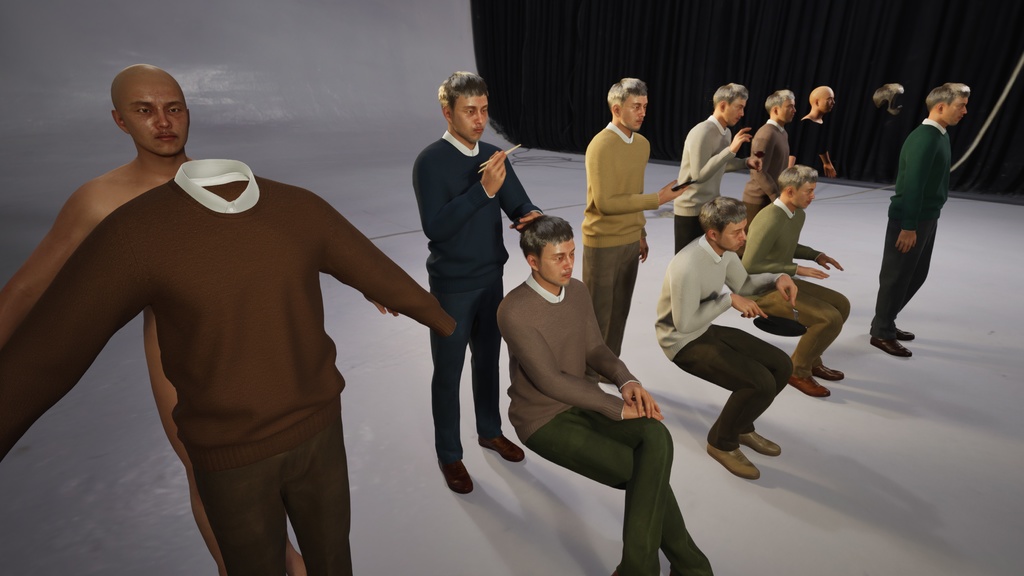 スマートカジュアル男性3Dモデルver.2 S-MG2【UE5 / Blender / Cinema4D】モジュラーキャラクターシリーズ