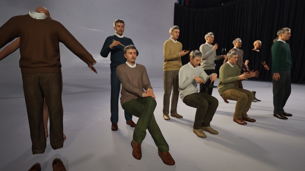 スマートカジュアル男性3Dモデルver.2 S-MG2【UE5 / Blender / Cinema4D】モジュラーキャラクターシリーズ