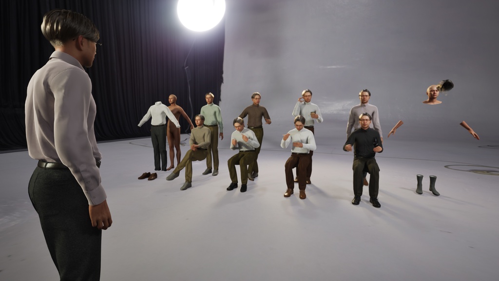 スマートカジュアル男性3Dモデルver.2 S-MS2【UE5 / Blender / Cinema4D】モジュラーキャラクターシリーズ