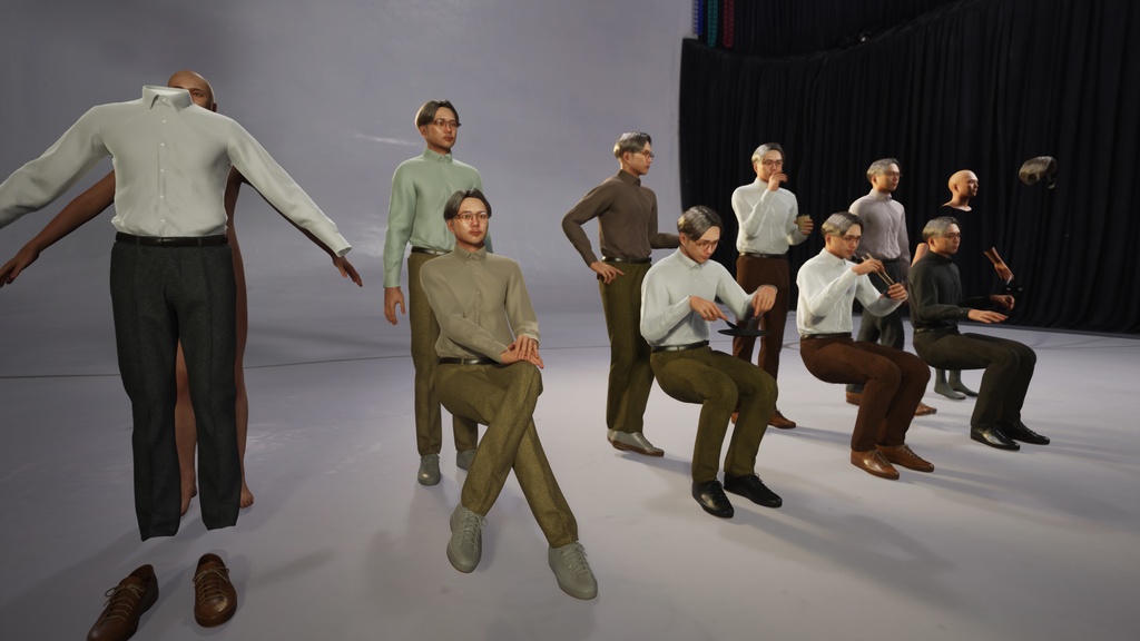 スマートカジュアル男性3Dモデルver.2 S-MS2【UE5 / Blender / Cinema4D】モジュラーキャラクターシリーズ