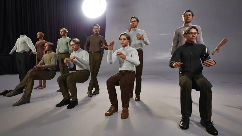 スマートカジュアル男性3Dモデルver.2 S-MS2【UE5 / Blender / Cinema4D】モジュラーキャラクターシリーズ