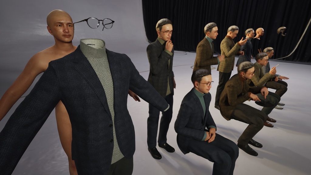 スマートカジュアル男性3Dモデルver.2 S-MU2【UE5 / Blender / Cinema4D】モジュラーキャラクターシリーズ