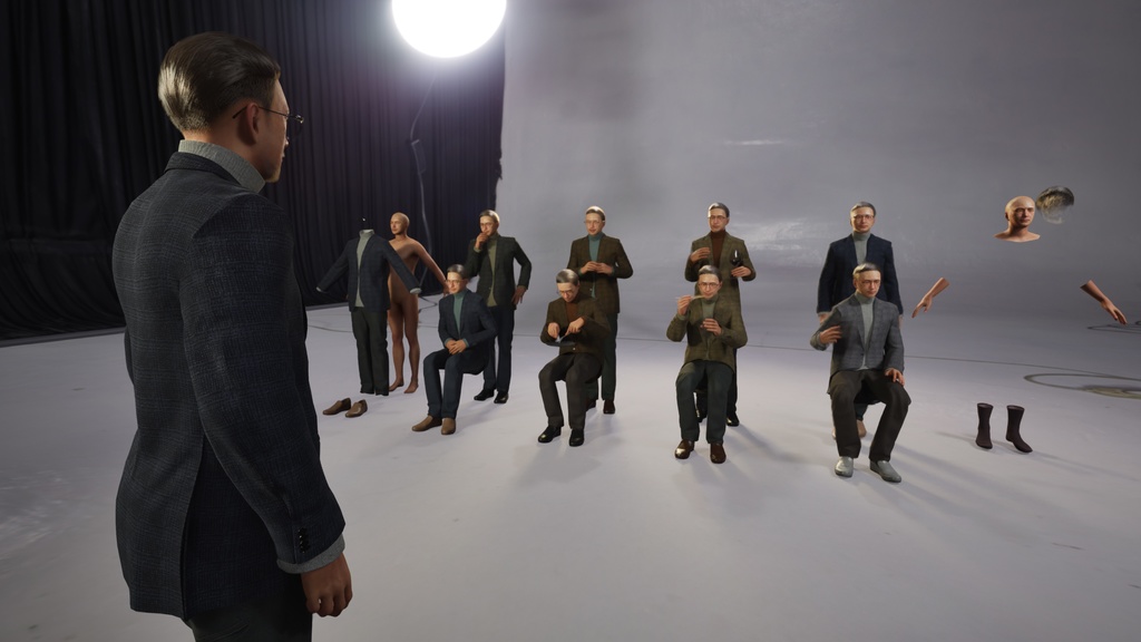 スマートカジュアル男性3Dモデルver.2 S-MU2【UE5 / Blender / Cinema4D】モジュラーキャラクターシリーズ