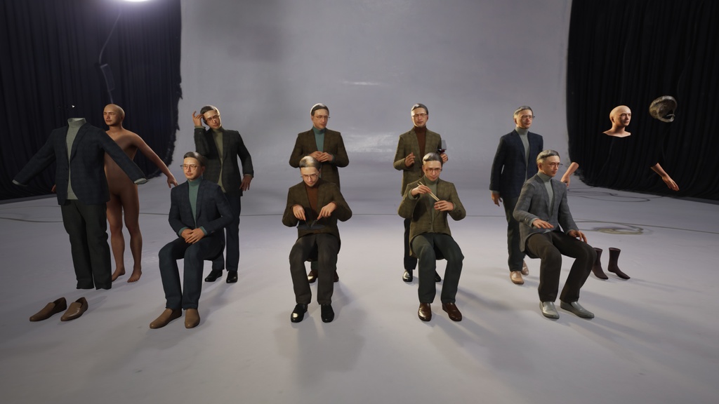 スマートカジュアル男性3Dモデルver.2 S-MU2【UE5 / Blender / Cinema4D】モジュラーキャラクターシリーズ