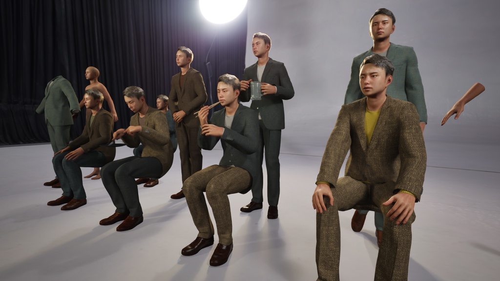 スマートカジュアル男性3Dモデルver.2 S-MY2【UE5 / Blender / Cinema4D】モジュラーキャラクターシリーズ