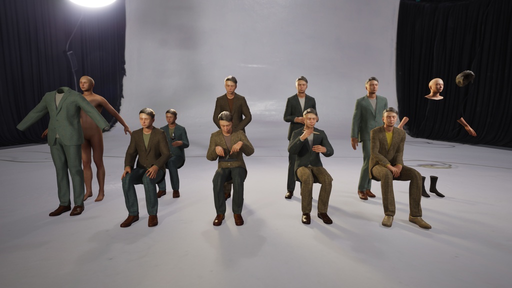 スマートカジュアル男性3Dモデルver.2 S-MY2【UE5 / Blender / Cinema4D】モジュラーキャラクターシリーズ