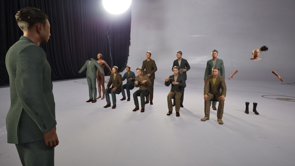 スマートカジュアル男性3Dモデルver.2 S-MY2【UE5 / Blender / Cinema4D】モジュラーキャラクターシリーズ