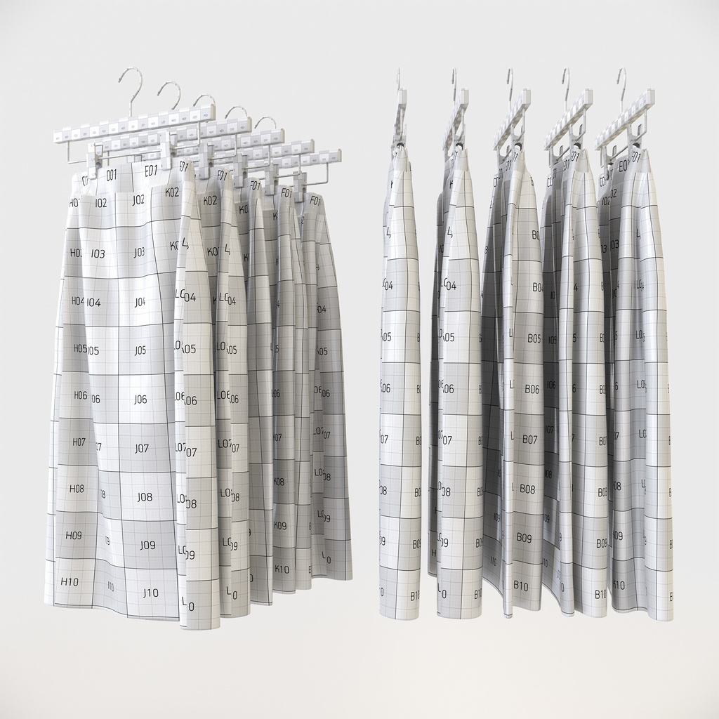 ビジネススタイル女性用衣服|BF1 ペンシルスカート&ハンガー【3Dモデル】