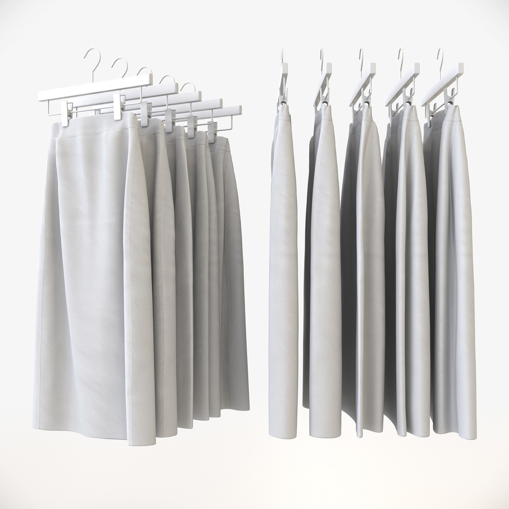 ビジネススタイル女性用衣服|BF1 ペンシルスカート&ハンガー【3Dモデル】