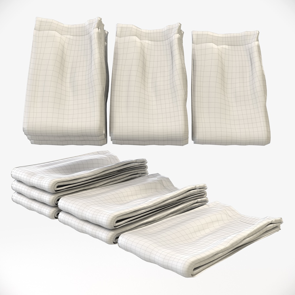 ビジネススタイル女性用衣服|スラックスパンツ(折りたたみ平置き)【3Dモデル】