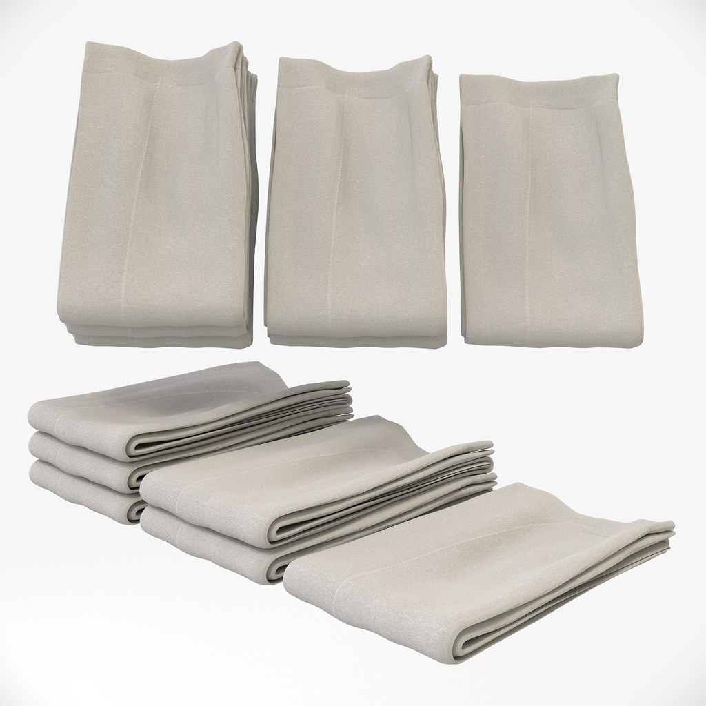 ビジネススタイル女性用衣服セット|ハンガー&折りたたみ平置き&ワイヤーハンガーラック【3Dモデル】