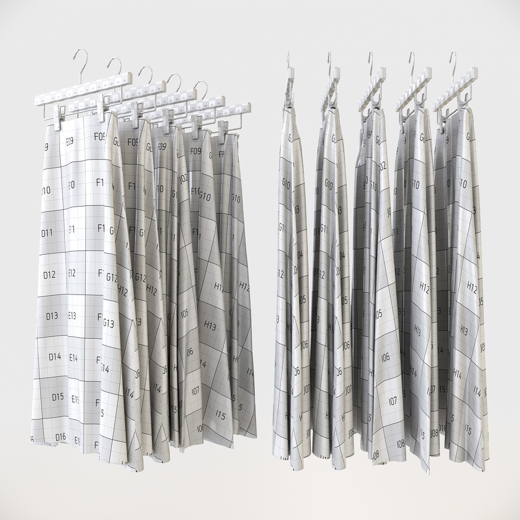 カジュアルスタイル女性用衣服|フレアスカート&ハンガー【3Dモデル】