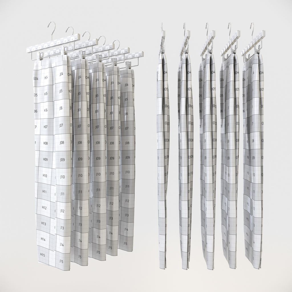 カジュアルスタイル女性用衣服|パンツ&ハンガー【3Dモデル】