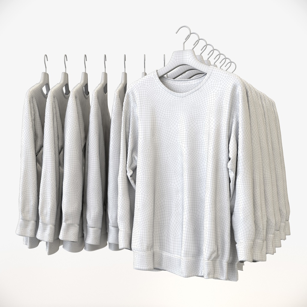 カジュアルスタイル男性用衣服|セーター&ハンガー【3Dモデル】