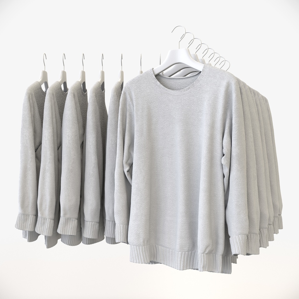 カジュアルスタイル男性用衣服|セーター&ハンガー【3Dモデル】