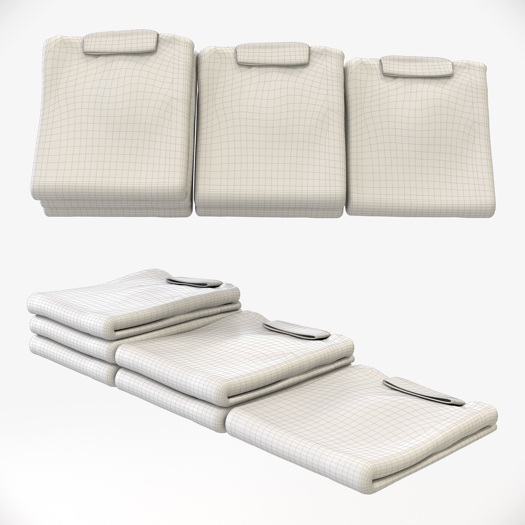 スマートカジュアルスタイル男性用衣服|タートルネック(折りたたみ平置き)【3Dモデル】