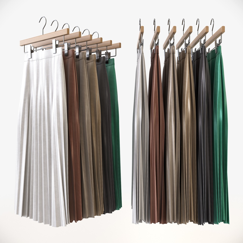 カジュアルスタイル女性用衣服セット|ハンガー&折りたたみ平置き&ハンガーラック【3Dモデル】