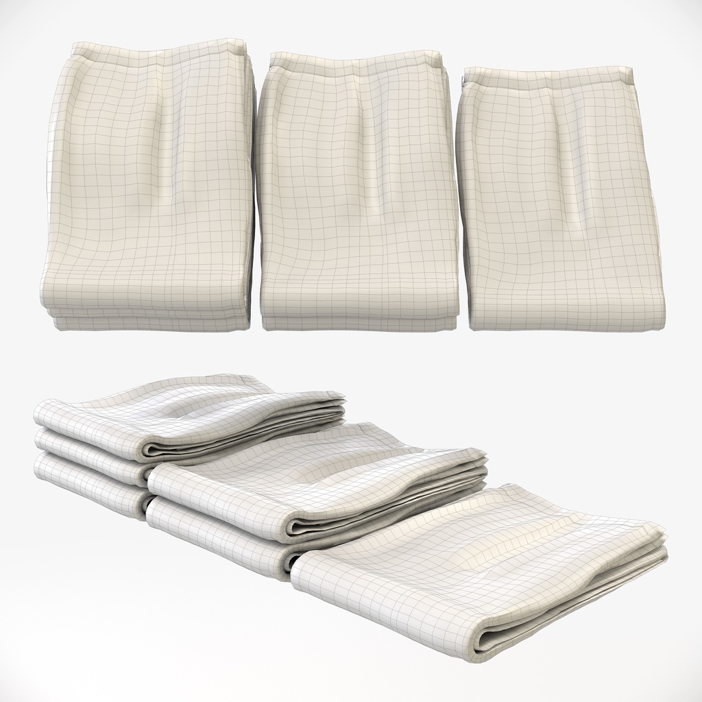 カジュアルスタイル女性用衣服セット|ハンガー&折りたたみ平置き&ハンガーラック【3Dモデル】