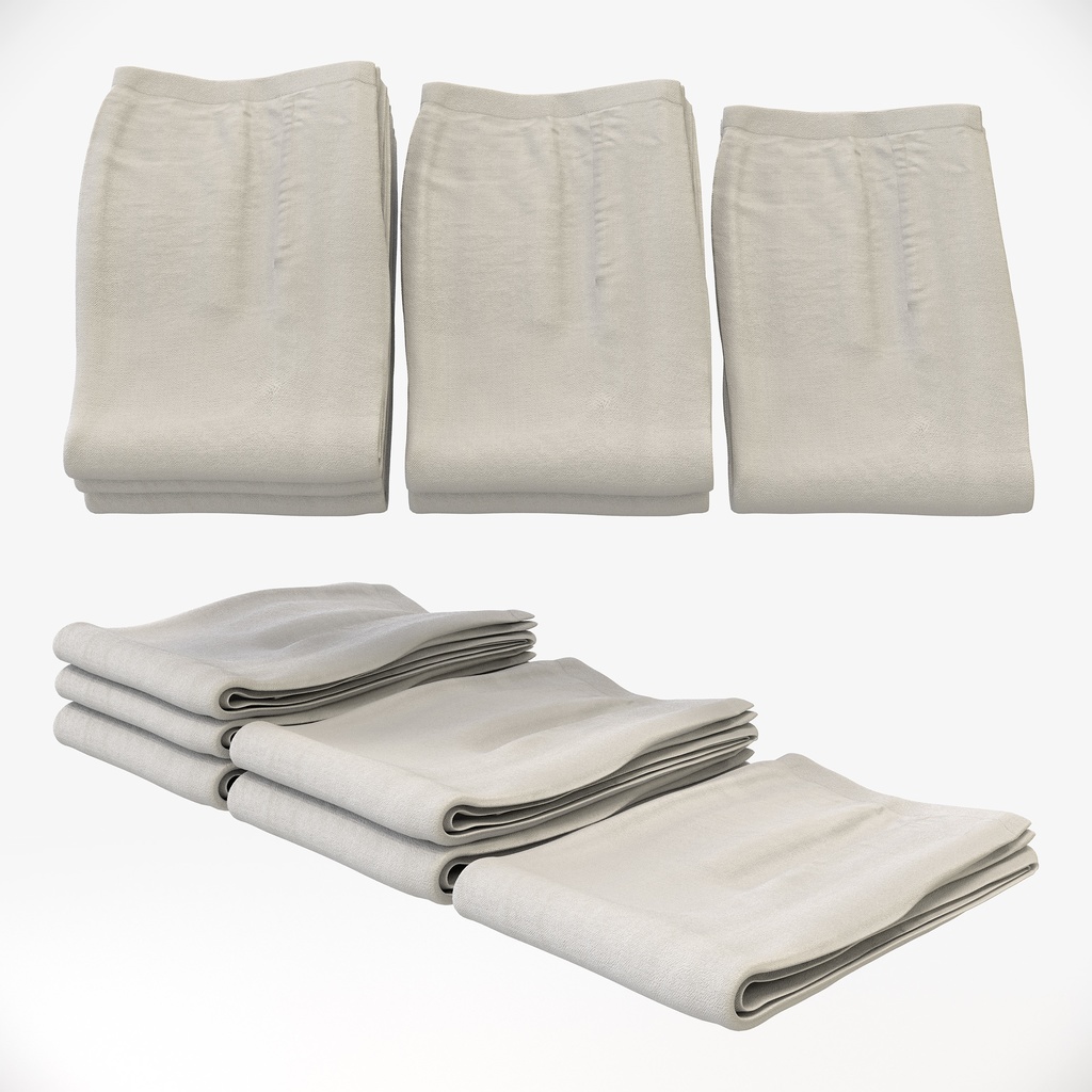 カジュアルスタイル女性用衣服セット|ハンガー&折りたたみ平置き&ハンガーラック【3Dモデル】