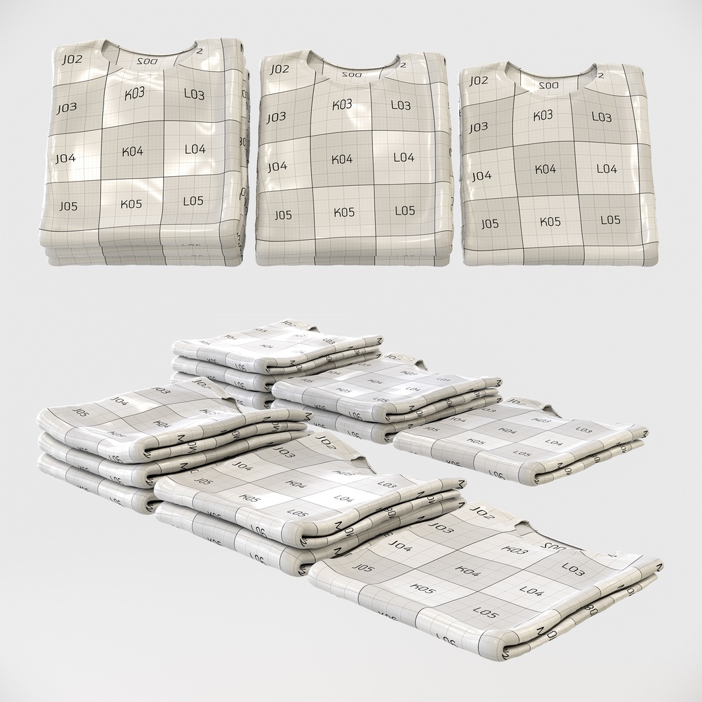 カジュアルスタイル男性用衣服セット|ハンガー&折りたたみ平置き&ハンガーラック【3Dモデル】