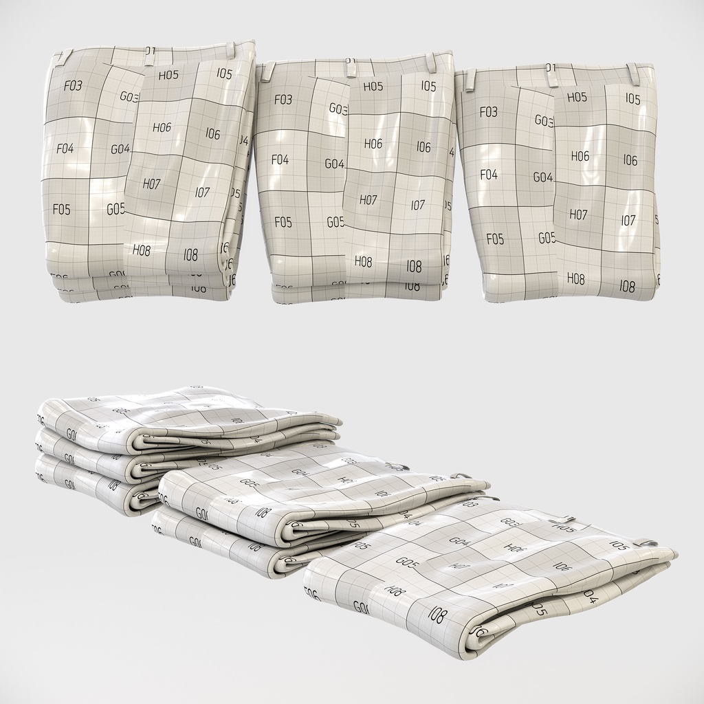 スマートカジュアルスタイル男性用衣服セット|ハンガー&折りたたみ平置き&ハンガーラック【3Dモデル】