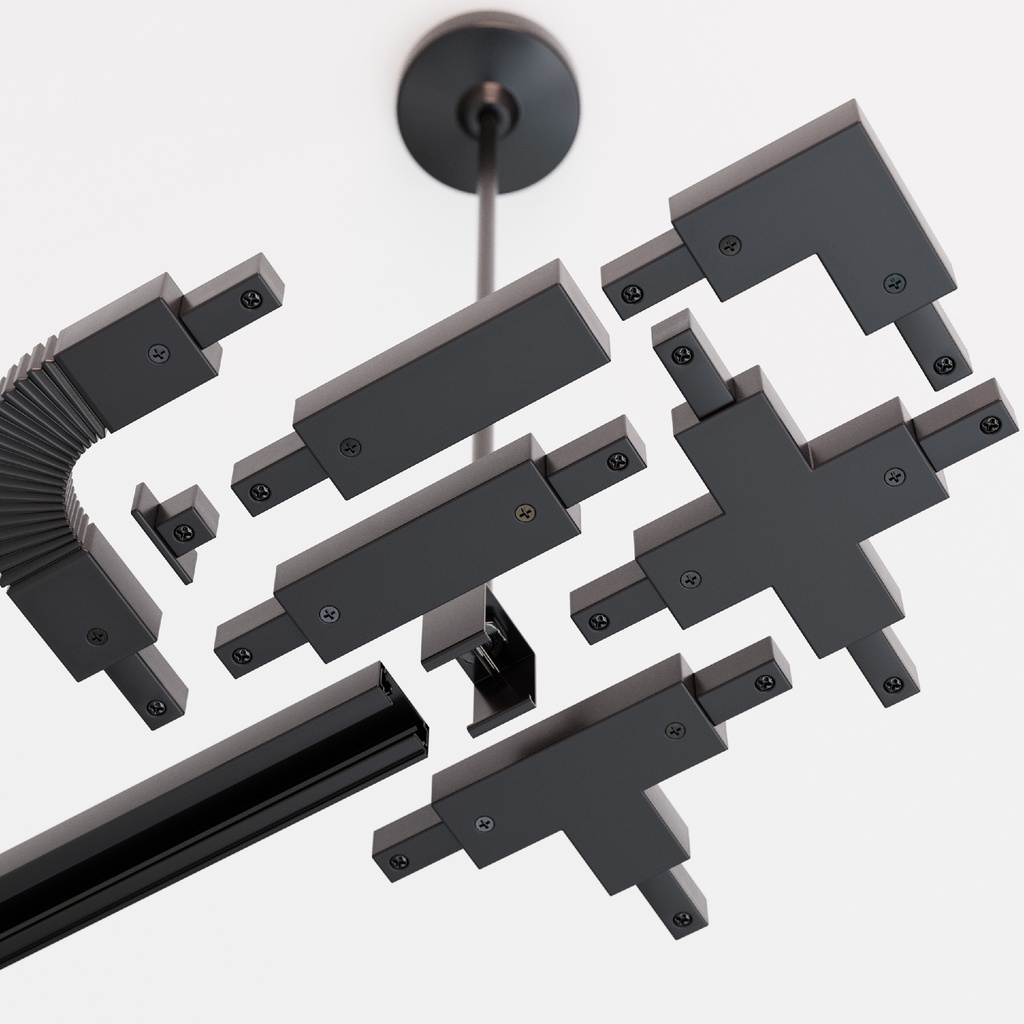 ライティングレール+スポットライト完全版セット【3Dモデル+Blender自動配置アドオン】