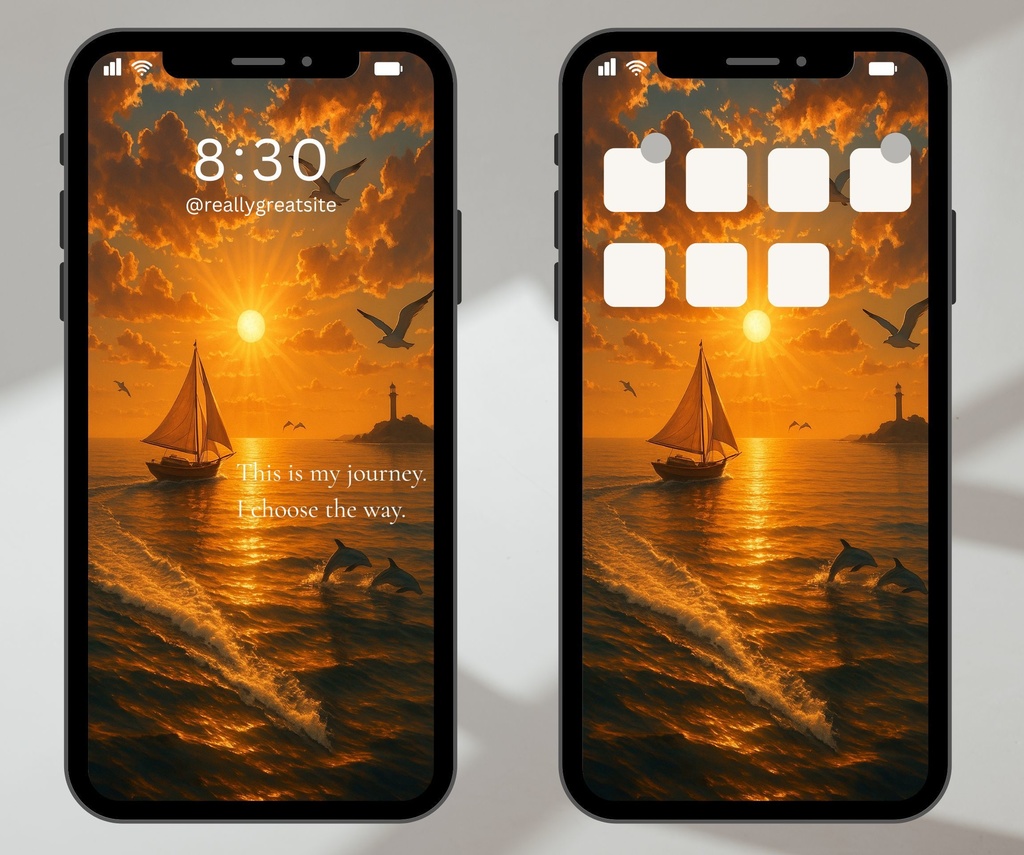 This is my journey. ― HSPさんのための癒しのスマホ壁紙(2枚セット)