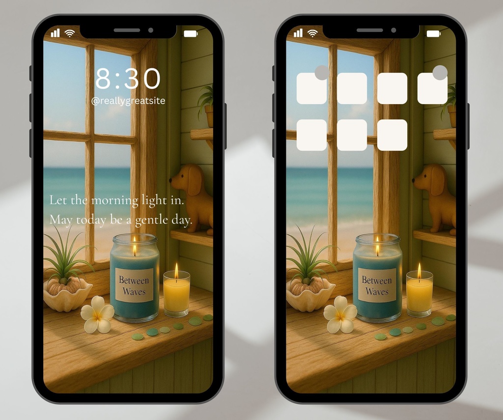 Let the morning light in. 朝の光に包まれて。―癒しのスマホ壁紙(2枚セット)