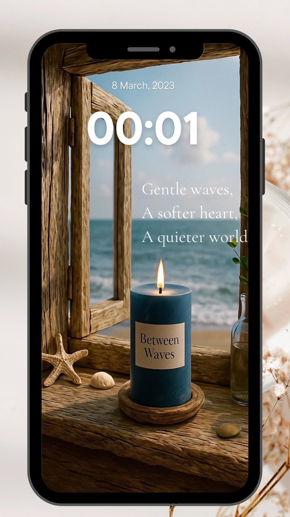 Gentle waves. ― 癒しのスマホ壁紙(2枚セット)