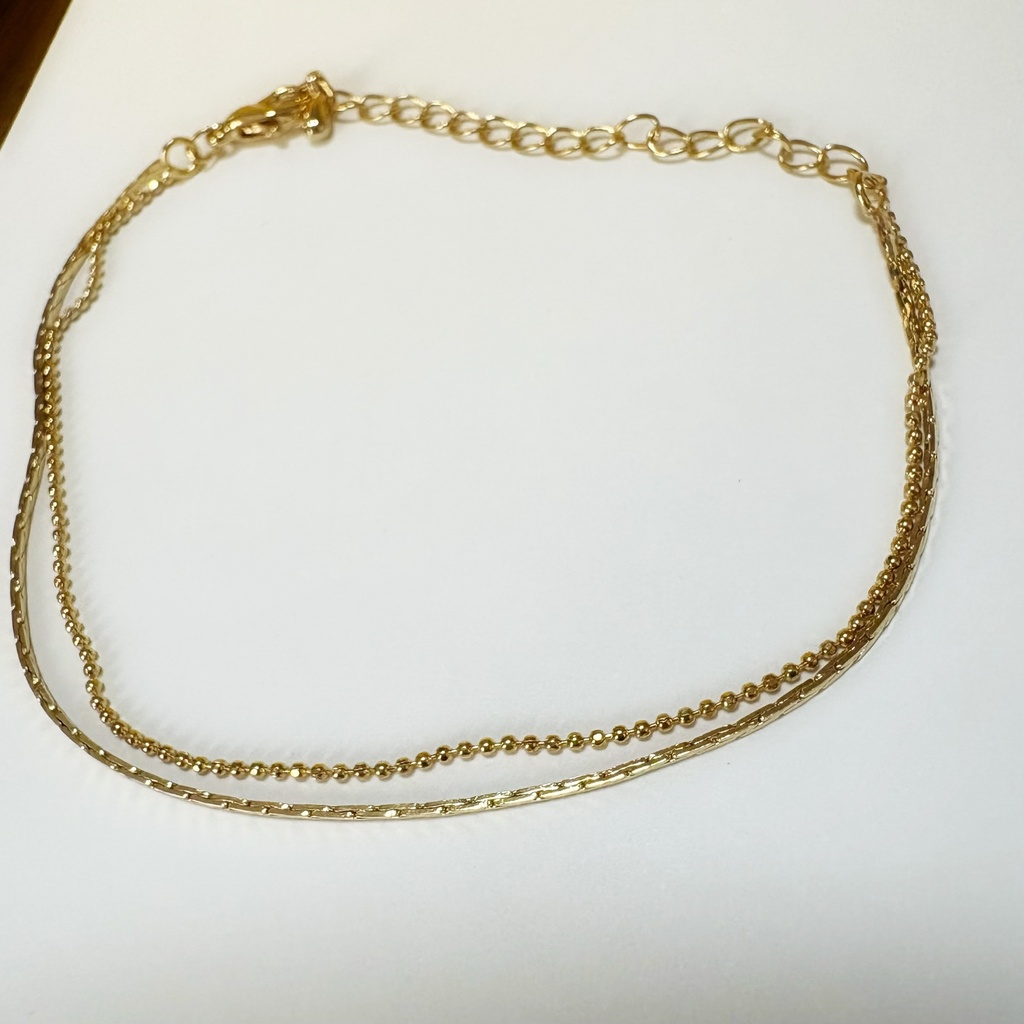 静金の二連ブレスレット