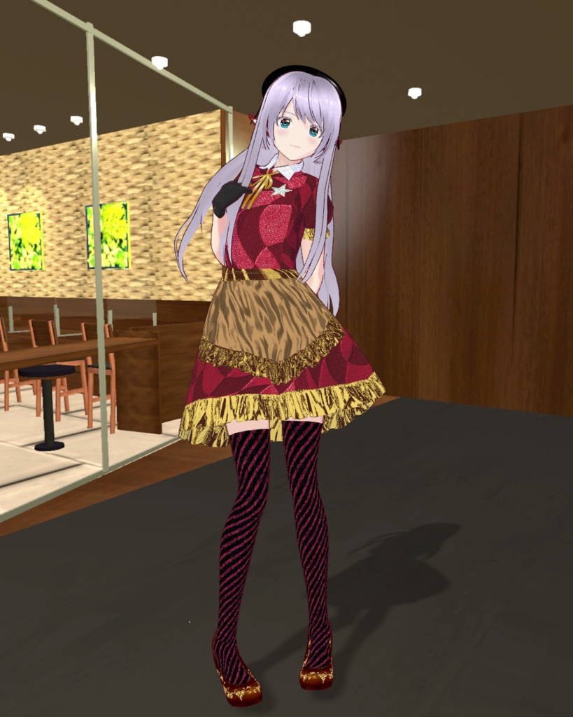 魅惑のバレンタインチョコシリーズ3(ゴールド)ストライプニーハイソックスチョコパンプス付き