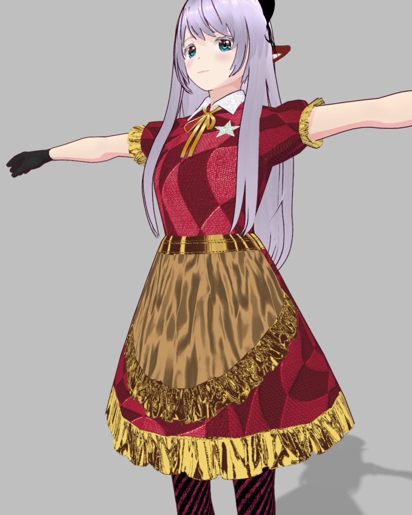 魅惑のバレンタインチョコシリーズ3(ゴールド)ストライプニーハイソックスチョコパンプス付き