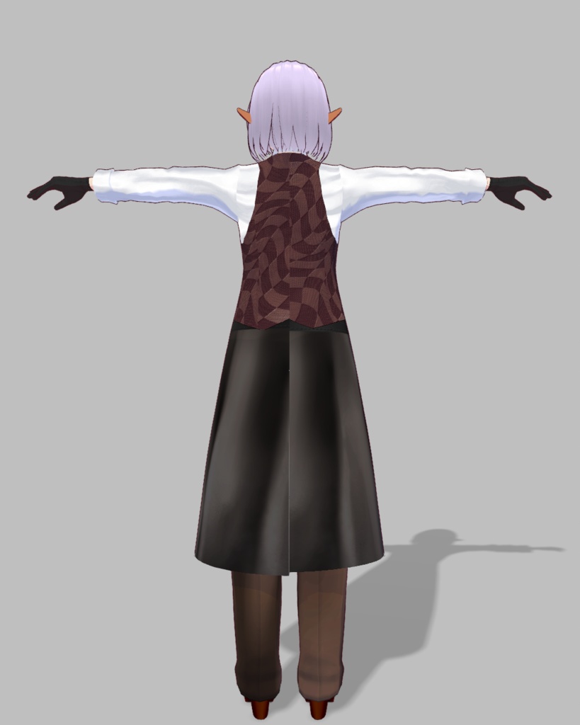 バレンタインバーテンダー衣装1(チョコ色)、ズボン、ネクタイ、パンプス付き