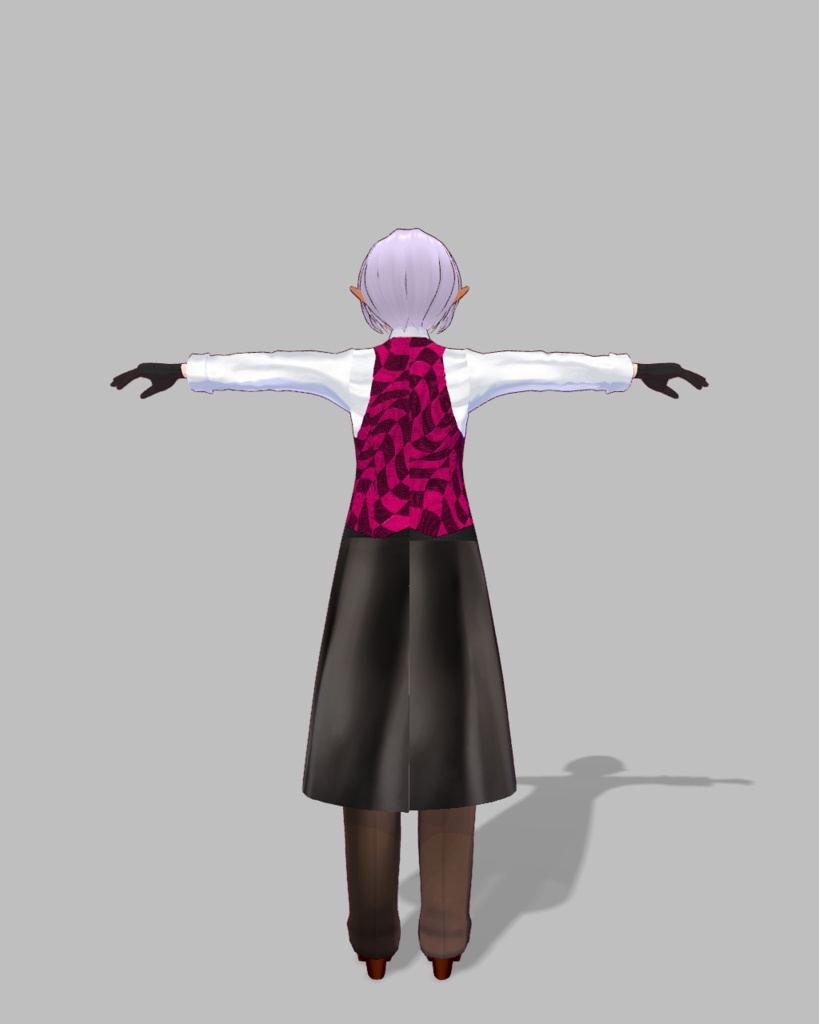 バレンタインバーテンダー衣装2(ピンク)ズボン、ネクタイ、パンプス付き