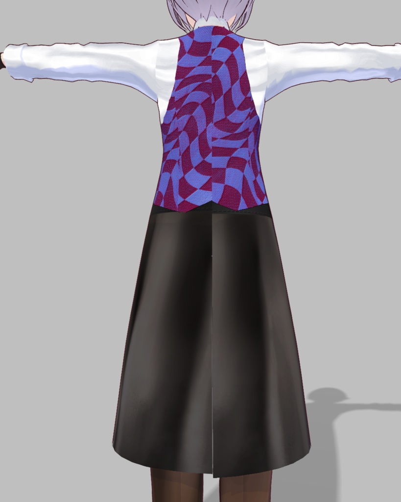 バレンタインバーテンダー衣装3(ブルー)ズボン、ネクタイ、パンプスつき
