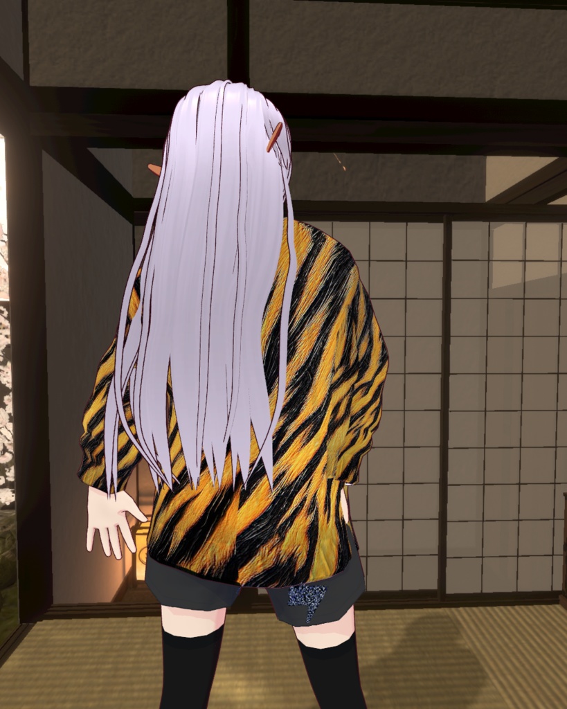 ロングヘア推奨!虎柄シリーズ3 ジャンバー雷ショートパンツ付き