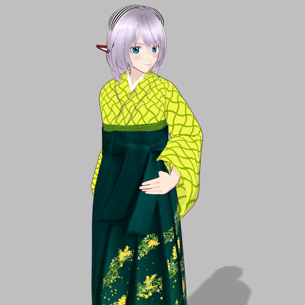 ミモザ柄袴