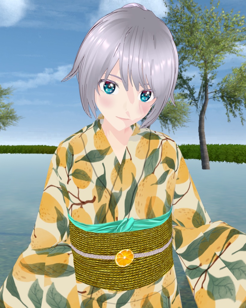 レモン柄浴衣