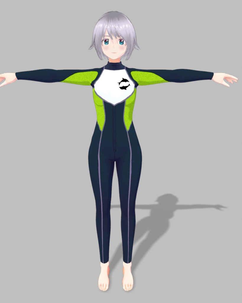 ウェッドスーツ イルカダイビングスーツ 4色セット水色.緑.ピンク.黄緑