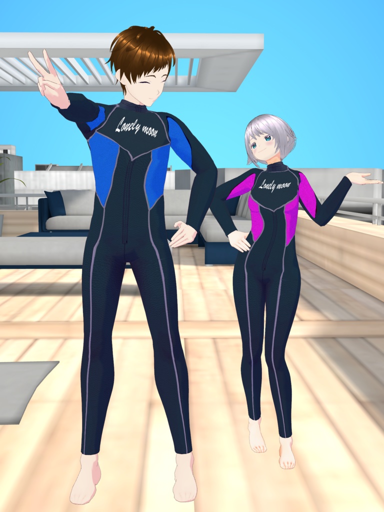 ウェッドスーツ孤月堂4色セット緑、青、水色、ピンク