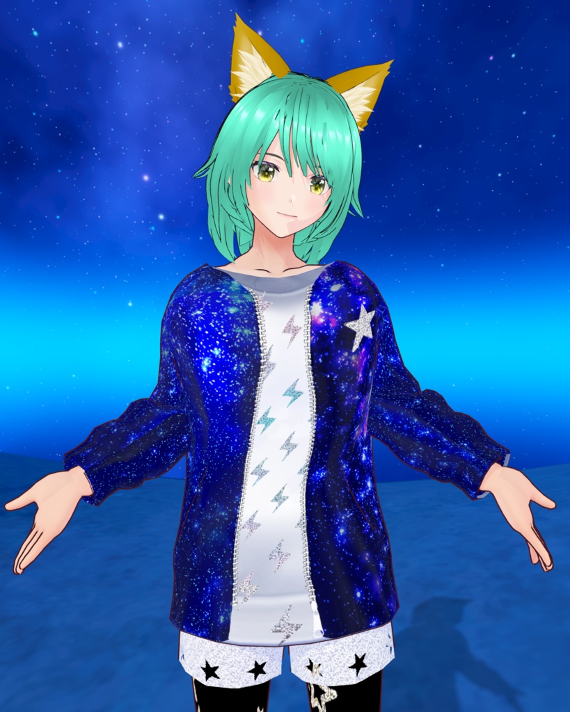 星空を纏うシリーズ1 星空ジャンバー &ショートパンツ