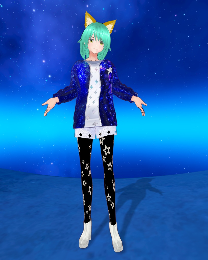 星空を纏うシリーズ1 星空ジャンバー &ショートパンツ