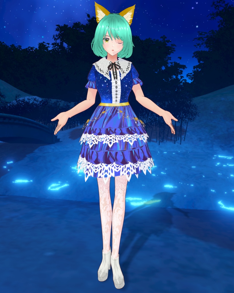 星空を纏う5 星空ガーリーワンピ