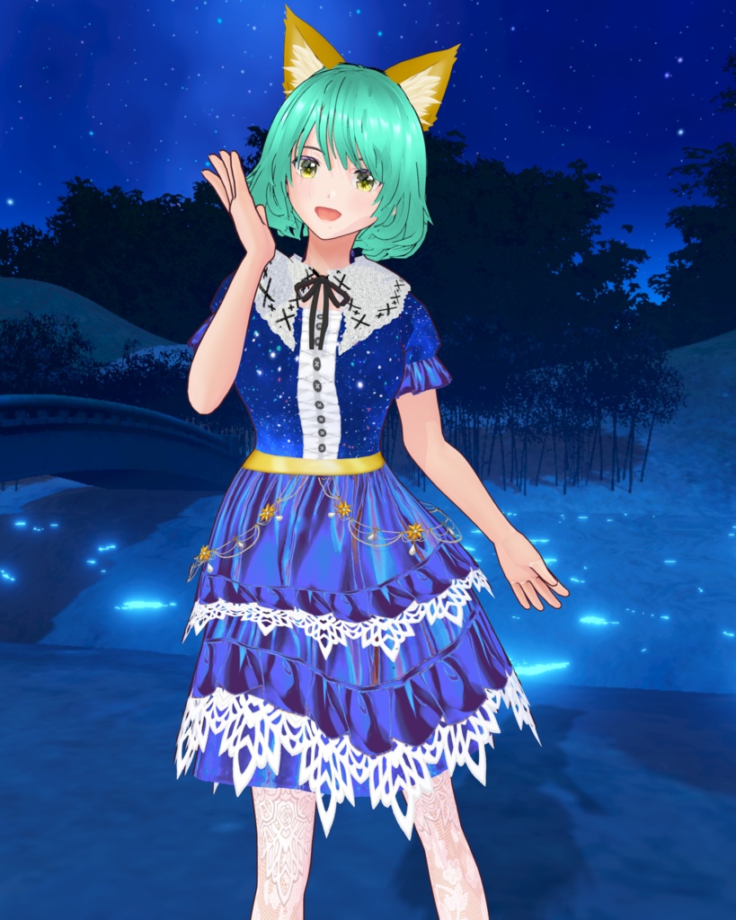 星空を纏う5 星空ガーリーワンピ