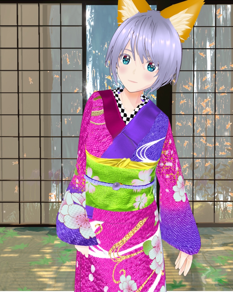 色の舞　小紋　花乱舞
