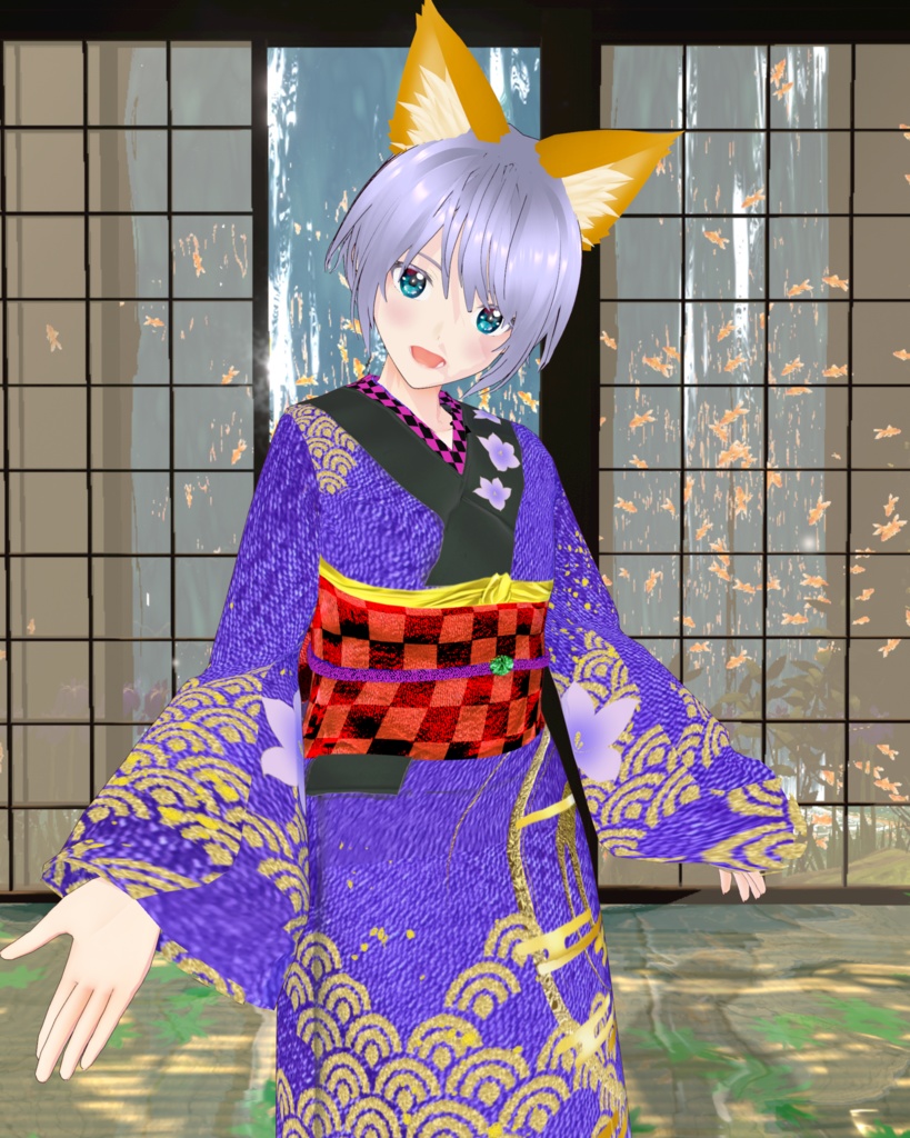 色の舞　小紋　桔梗の夜