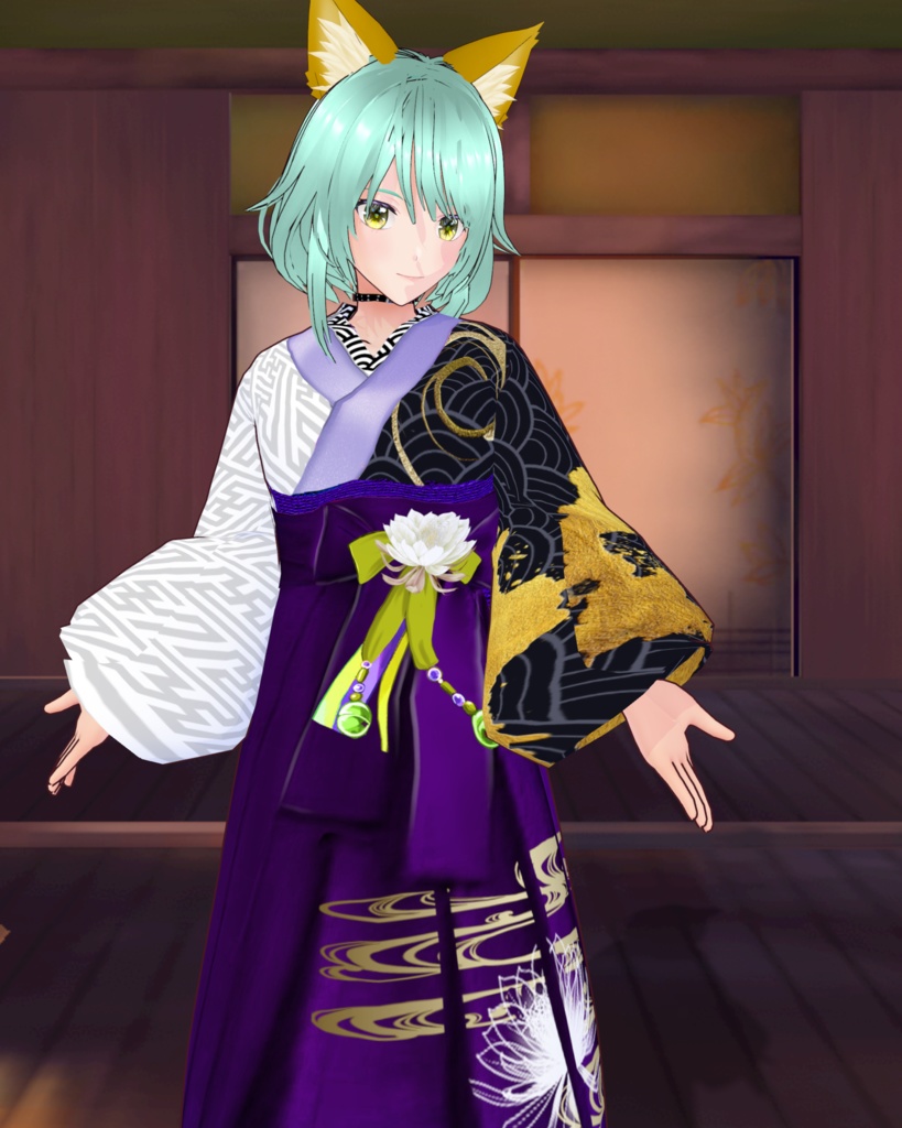 袴シリーズパンプスセット 月夜の花